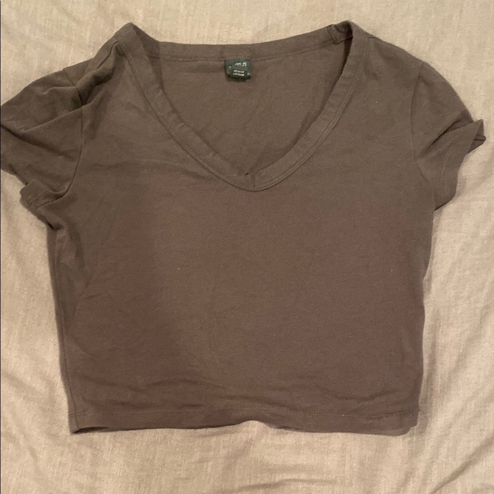 Classic Brown V-Neck Women's Top